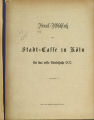 Final-Abschluß der Stadt-Casse zu Köln / 1877