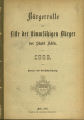 Bürgerrolle oder Liste der stimmfähigen Bürger der Stadt Köln / 1883