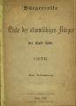 Bürgerrolle oder Liste der stimmfähigen Bürger der Stadt Köln / 1875