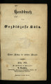 Handbuch der Erzdiözese Köln / 10.1863