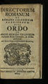 Directorium Romanum et Romano-Coloniense clericorum / 1792
