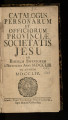 Catalogus personarum et officiorum Provinciae Societatis Jesu ad Rhenum Inferiorem