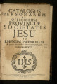Catalogus personarum et officiorum Provinciae Societatis Jesu ad Rhenum Inferiorem