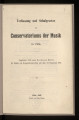 Verfassung und Schulgesetze des Conservatoriums der Musik in Cöln/1907