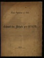 Entwurf des Budgets / 1878/79