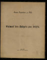 Entwurf des Budgets / 1883/84