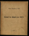 Entwurf des Budgets / 1886/87