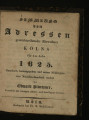 Sammlung von Adressen gewerbtreibener Einwohner Kölns / 1825