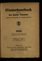 Einwohnerbuch (=Adreßbuch) der Stadt Barmen / 1921