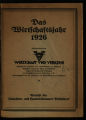 Das Wirtschaftsjahr / 1926