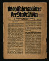 Wohlfahrtsblätter der Stadt Köln /  1926