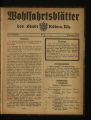 Wohlfahrtsblätter der Stadt Köln / 1922
