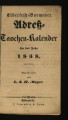 Elberfeld-Barmener Adreß-Taschen-Kalender / 1838