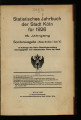 Statistisches Jahrbuch der Stadt Köln / 16. Jahrgang SDRA 1926#2