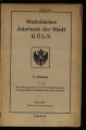 Statistisches Jahrbuch der Stadt Köln / 11. Jahrgang 1922