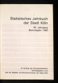 Statistisches Jahrbuch der Stadt Köln / 69. Jahrgang 1983