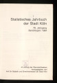 Statistisches Jahrbuch der Stadt Köln / 70. Jahrgang 1984