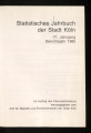 Statistisches Jahrbuch der Stadt Köln / 71. Jahrgang 1985