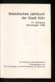 Statistisches Jahrbuch der Stadt Köln / 74. Jahrgang 1988