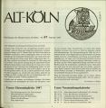 Mitteilungen des Heimatvereins Alt-Köln / Nr. 67, Oktober 1987