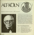 Mitteilungen des Heimatvereins Alt-Köln / Nr. 70, August 1988