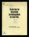 Gewerbliche Fortbildungsschule der Stadt Köln / Bericht Sommer 1914