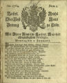 Kaiserliche Reichs-Ober-Post-Amts-Zeitung zu Köln / 1764