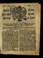 Kaiserliche Reichs-Ober-Post-Amts-Zeitung zu Köln / 1785 (unvollständig)