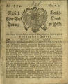 Kaiserliche Reichs-Ober-Post-Amts-Zeitung zu Köln / 1774