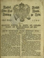 Kaiserliche Reichs-Ober-Post-Amts-Zeitung zu Köln / 1780 (unvollständig)
