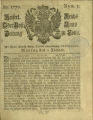 Kaiserliche Reichs-Ober-Post-Amts-Zeitung zu Köln / 1770 (unvollständig)