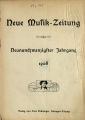 Neue Musik-Zeitung / 29. Jahrgang 1907/08