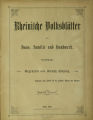 Rheinische Volksblätter für Haus, Familie und Handwerk / 49. Jahrgang 1902