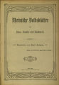 Rheinische Volksblätter für Haus, Familie und Handwerk / 52. Jahrgang 1905