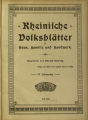 Rheinische Volksblätter für Haus, Familie und Handwerk / 55. Jahrgang 1908
