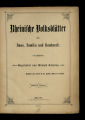 Rheinische Volksblätter für Haus, Familie und Handwerk / 48. Jahrgang 1901