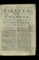 Gazette de Cologne / 1744 (unvollständig)