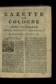 Gazette de Cologne / 1756 (unvollständig)