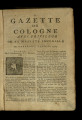 Gazette de Cologne / 1765 (unvollständig)
