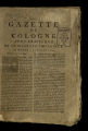 Gazette de Cologne / 1780 (unvollständig)