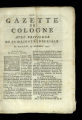 Gazette de Cologne / 1747 (unvollständig)