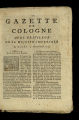 Gazette de Cologne / 1754 (unvollständig)