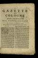 Gazette de Cologne / 1755 (unvollständig)