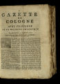 Gazette de Cologne / 1757 (unvollständig)