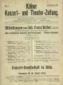 Kölner Konzert- und Theater-Zeitung / 1. Jahrgang 1911/12