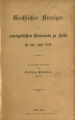 Kirchlicher Anzeiger der evangelischen Gemeinde zu Köln  / 1896 (1. Exemplar)