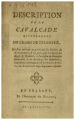 DESCRIPTION DE LA CAVALCADE ACCOMPAGNÉE DE CHARS DE TRIOMPHE: Qui sera exécutée en partie par...