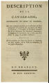 DESCRIPTION DE LA CAVALCADE, ACCOMPAGNÉE DE CHARS DE TRIOMPHE: Qui sera exécutée en partie par...