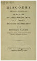 DISCOURS PRONONCÉ A L'OCCASION DE LA FÊTE DU I.er VENDÉMIAIRE AN VIII, ET DE LA RÉUNION DES...