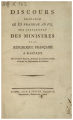 DISCOURS PRONONCÉ LE XX PRAIRIAL AN VII, SUR L'ASSASSINAT DES MINISTRES DE LA RÉPUBLIQUE...